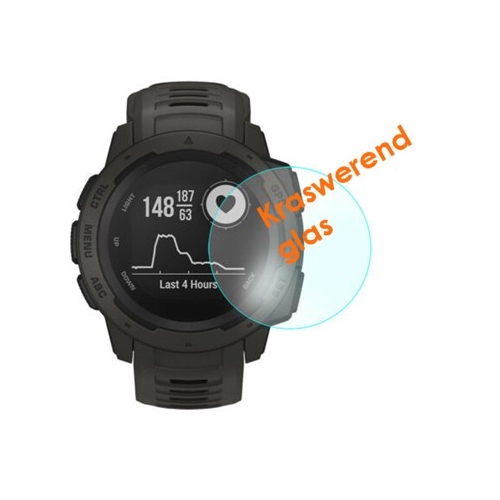 Screenprotector van kraswerend glas voor het scherm van de Garmin Instinct Screenprotector van kraswerend glas voor het scherm van de Garmin Instinct