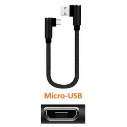 Korte Micro USB kabel met haakse connector