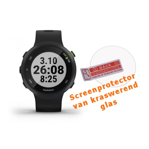 Screenprotector van kraswerend glas voor de Garmin Forerunner 45 Screenprotector van kraswerend glas voor de Garmin Forerunner 45