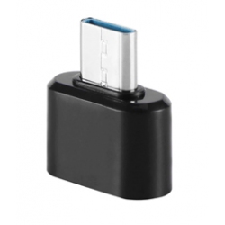 Female USB naar USB-C adapter converter plug zwart