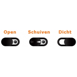 Webcam open schuiven en dicht maken