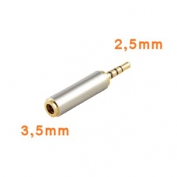 2,5mm naar 3,5mm stereo headset plug converter voor vele telefoons