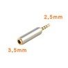 2,5mm naar 3,5mm stereo headset plug converter voor vele telefoons