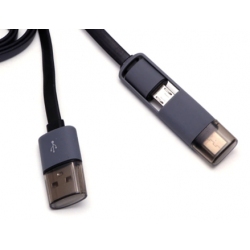 Dubbele Micro USB C aansluiting kabel voor tablet of smartphone connector