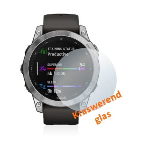 Screenprotector van kraswerend glas voor de Garmin Fenix 7 7x 7s Solar Sapphire