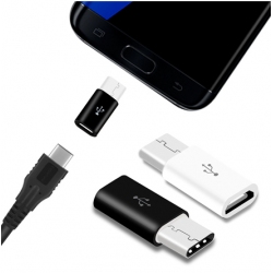 Adapter Converter Micro USB naar USB-C Wit Zwart Verloopje Verloop Omvormer Aansluiting