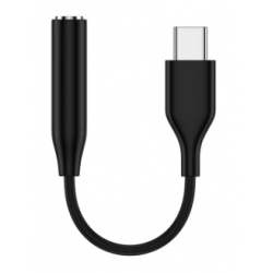 Zwarte USB C naar koptelefoon aansluiting voor een Samsung smartphone of tablet zwart