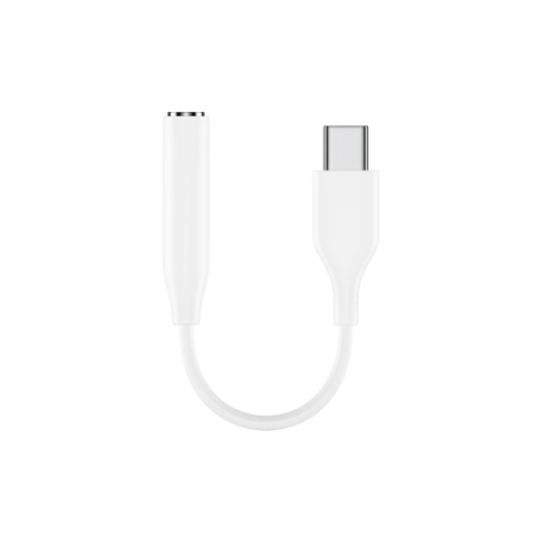 Witte USB C naar headset aansluiting voor een Samsung smartphone of tablet wit
