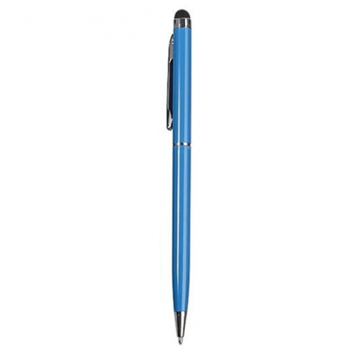 Turquoise stylus pen om het touchscreen scherm te bedienen maar waarmee ook echt geschreven kan worden met zwarte inkt