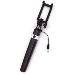 Zwarte uitschuifbare selfiestick om selfies mee te maken met de telefoon of smartphone