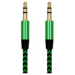 Groene male audio kabel voor de smartphone of tablet voor een speaker box groen
