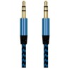 Blauwe male audio kabel voor de smartphone of tablet voor een versterker of speaker blauw