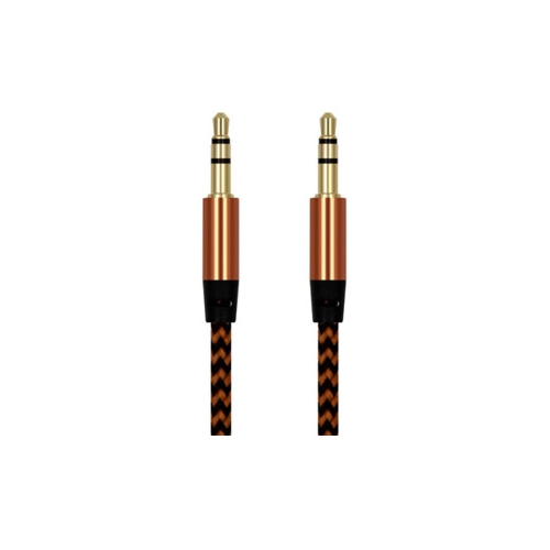 Bruine male audio kabel voor de smartphone en tablet voor de  autoradio of speaker bruin