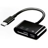 Zwarte USB-C SD TF Kaartlezer Card Reader Zwart