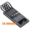 Powerbank die kan worden opgeladen door zonne-energie. 200000mAh