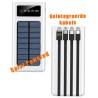 Powerbank op zonne energie met geintegreerde kabels