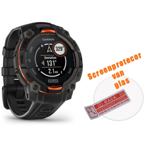 Screenprotector van glas voor de Garmin Instinct 3 Serie Screenprotector van glas voor de Garmin Instinct 3 Serie