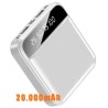 Witte 20000 mAh compacte kleine powerbank nood accu wit