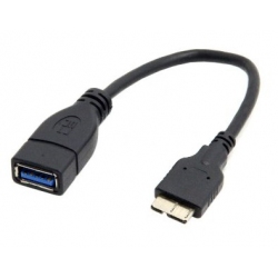 Korte flexibele OTG USB3 kabel voor Samsung Galaxy Note 3 en S5