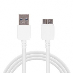 Witte USB 3 kabel voor de Samsung Galaxy S5, Note 3