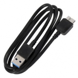 Zwarte USB 3 kabel voor de Samsung Galaxy S5 en Galaxy Note 3