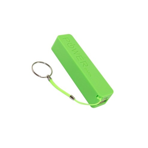 Groene 2600mAh Powerbank externe accu oplader om de smartphone of tablet van nood stroom te voorzien