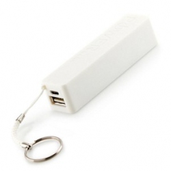 Witte 2600mAh accu Powerbank externe batterij lader om de smartphone of tablet op te laden