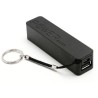 Zwarte 2600mAh Powerbank externe batterij lader om de smartphone of tablet van nood stroom te voorzien met meegeleverdde kabe