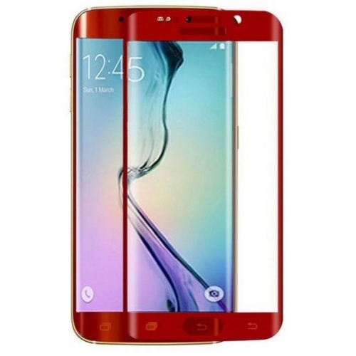 Rode voorgevormde harde 9H glazen screenprotector voor de Samsung Galaxy S6 Edge