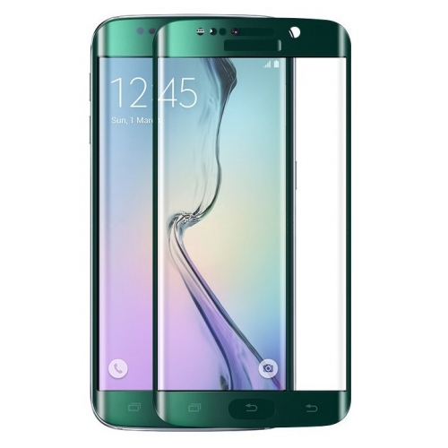 Groene voorgevormde harde 9H glazen screenprotector voor de Samsung Galaxy S6 Edge