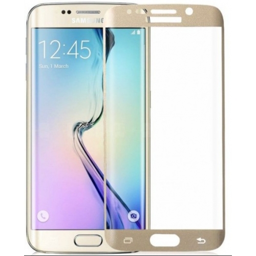 Goudkleurige scherm bescherming van gehard glas voor de Samsung Galaxy S6 Edge