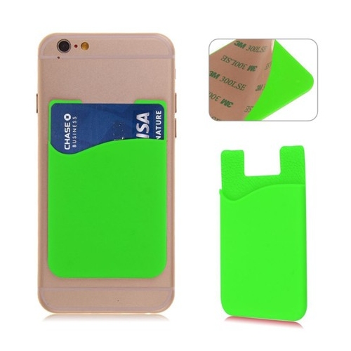 Groene pinpashouder voor op de achterkant van de smartphone Groene pinpashouder voor op de achterkant van de smartphone