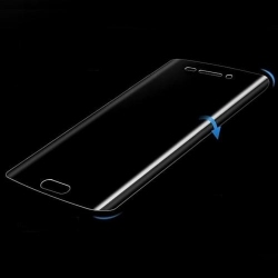 Gebogen screenprotector met ronde zijkanten tegen krasjes op het scherm van de Samsung Galaxy S7 Edge