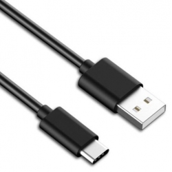 USB C kabel van een meter in het zwart voor de smartphone of tablet