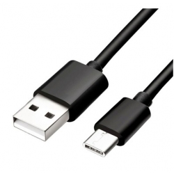 Zwarte USB-C 3.1 kabel om de smartphone of tablet op te laden