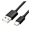 Zwarte USB-C 3.1 kabel om de smartphone of tablet op te laden