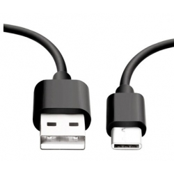 Zwarte USB C kabel om de smartphone of tablet te synchroniseren en op te laden