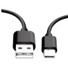 Zwarte USB C kabel om de smartphone of tablet te synchroniseren en op te laden