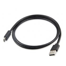 Zwarte USB C kabel om de smartphone of tablet aan te sluiten