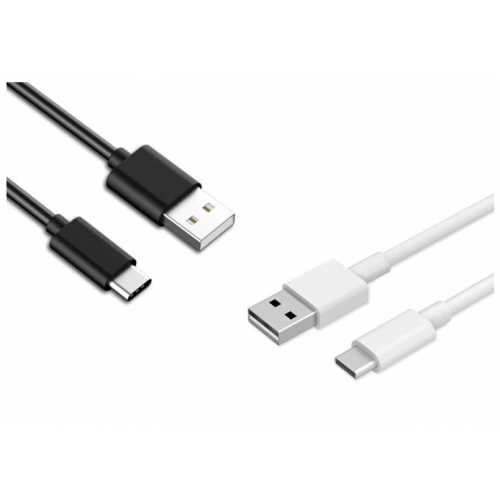 USB-C USB 3.1 Type C kabel van een meter in het zwart en wit USB-C USB 3.1 Type C kabel van een meter in het zwart en wit