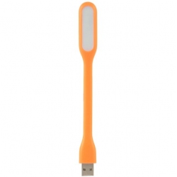 Oranje buigbaar USB led lampje om aan te sluiten op de USB poort