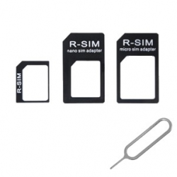 SIM kaart adapter set voor Micro SIM, Nano SIM of gewone SIMkaart