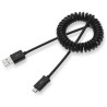 Zwarte uitrekbare MicroUSB kabel