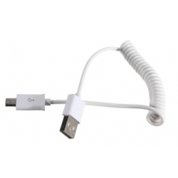 Uitrekbare Micro USB kabel voor de tablet in het wit