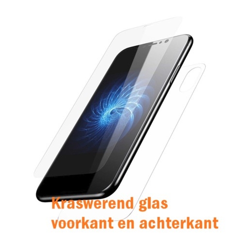 Harde kraswerende voorkant EN achterkant bescherming voor de iPhone X Harde kraswerende voorkant EN achterkant bescherming voor de iPhone X
