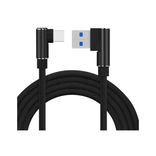 USB C kabel met connectoren in een haakse hoek
