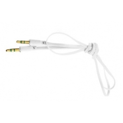 Witte AUX kabel voor de tablet of smartphone om aan te sluiten op de autoradio