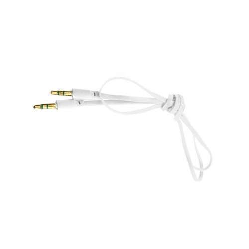 Witte AUX kabel voor de tablet of smartphone om aan te sluiten op de autoradio